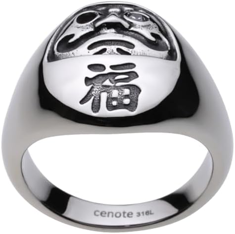 Amazon | [セノーテ] 和柄 達磨 リング ホワイトジルコニア シルバー